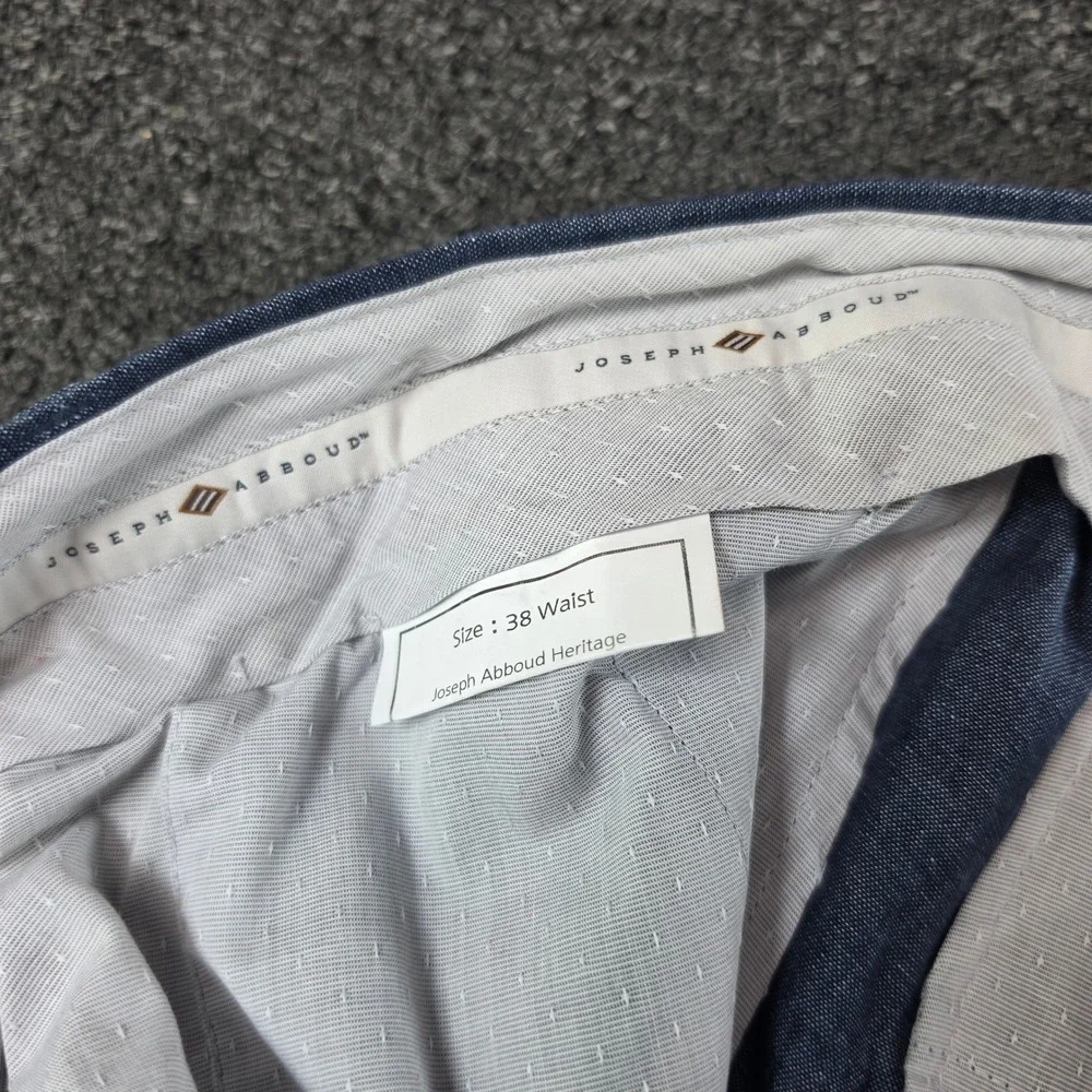 Joseph Abboud Heritage Dress Pants Blue Mens 38x28 Angelico Linen Trousers Work